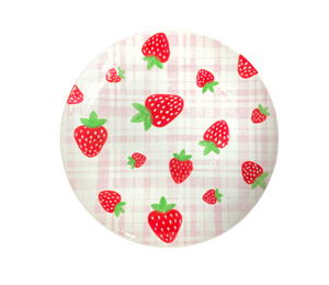 Tribeca Strawberry Plaid Plate